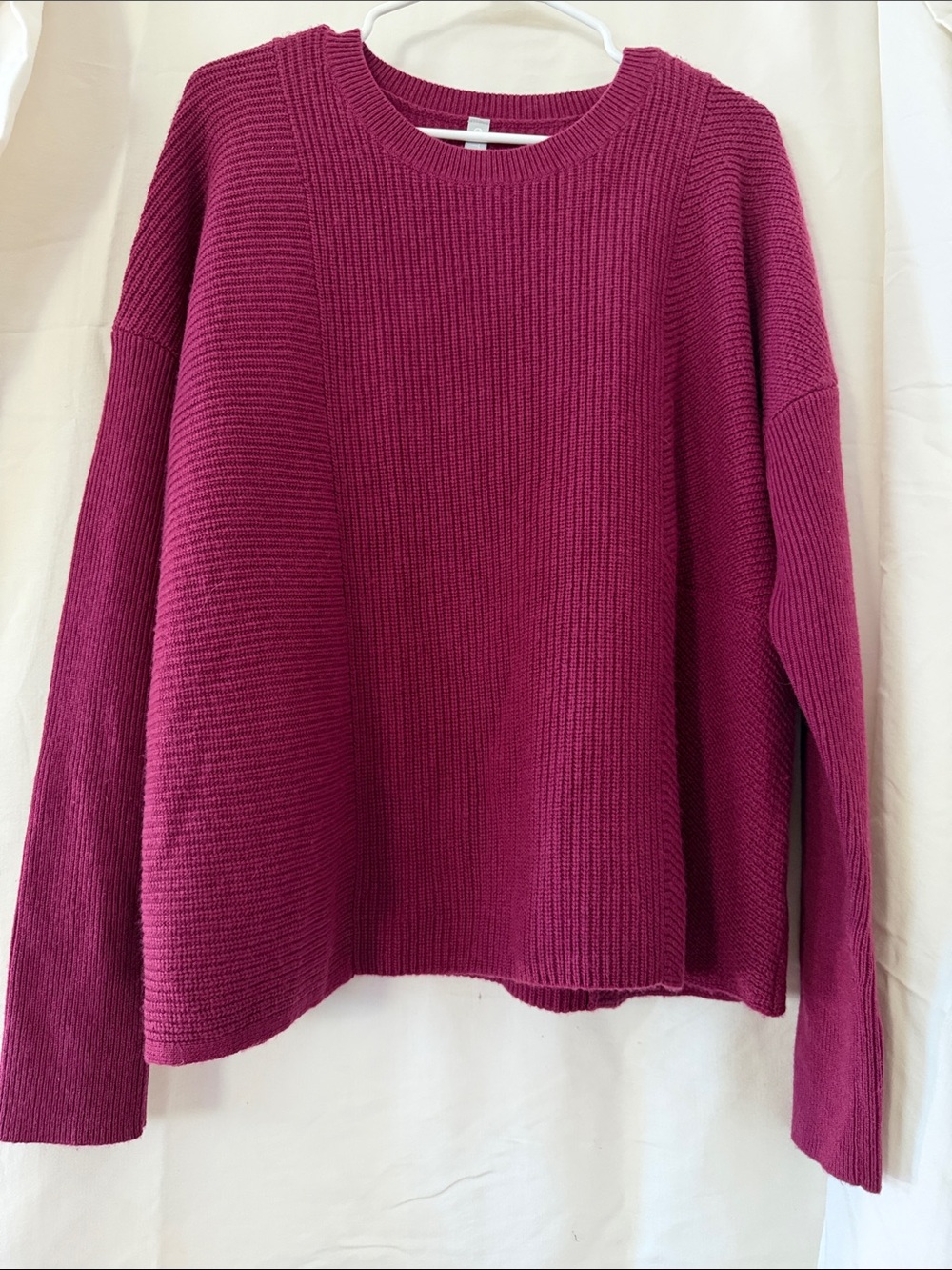 Athleta Ribbed Crewneck Sweater in Berry